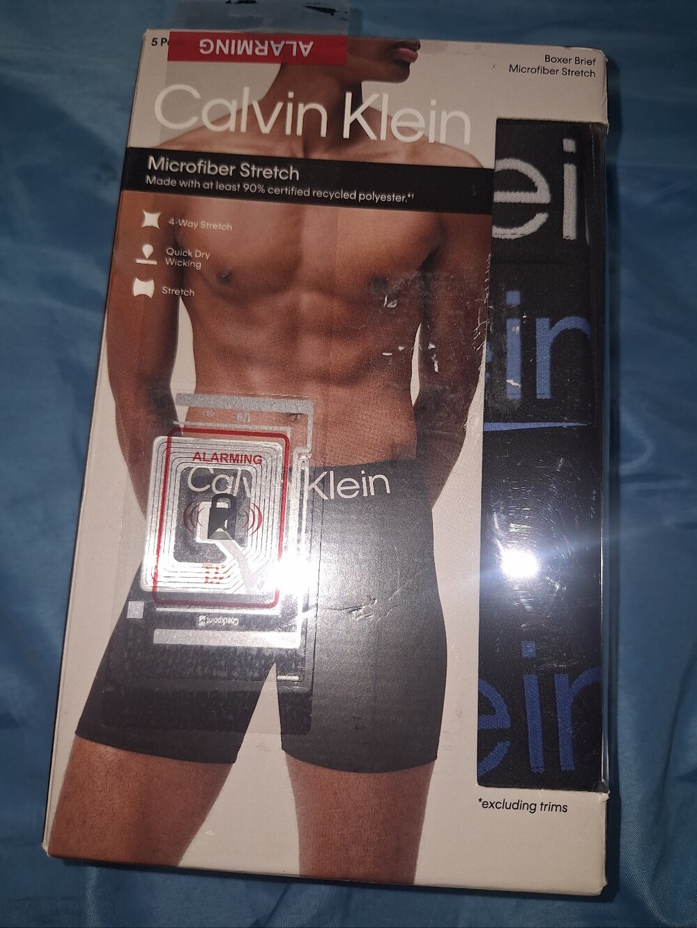 Calvin Klein Black Boxer Briefs with Blue Logo Waistband